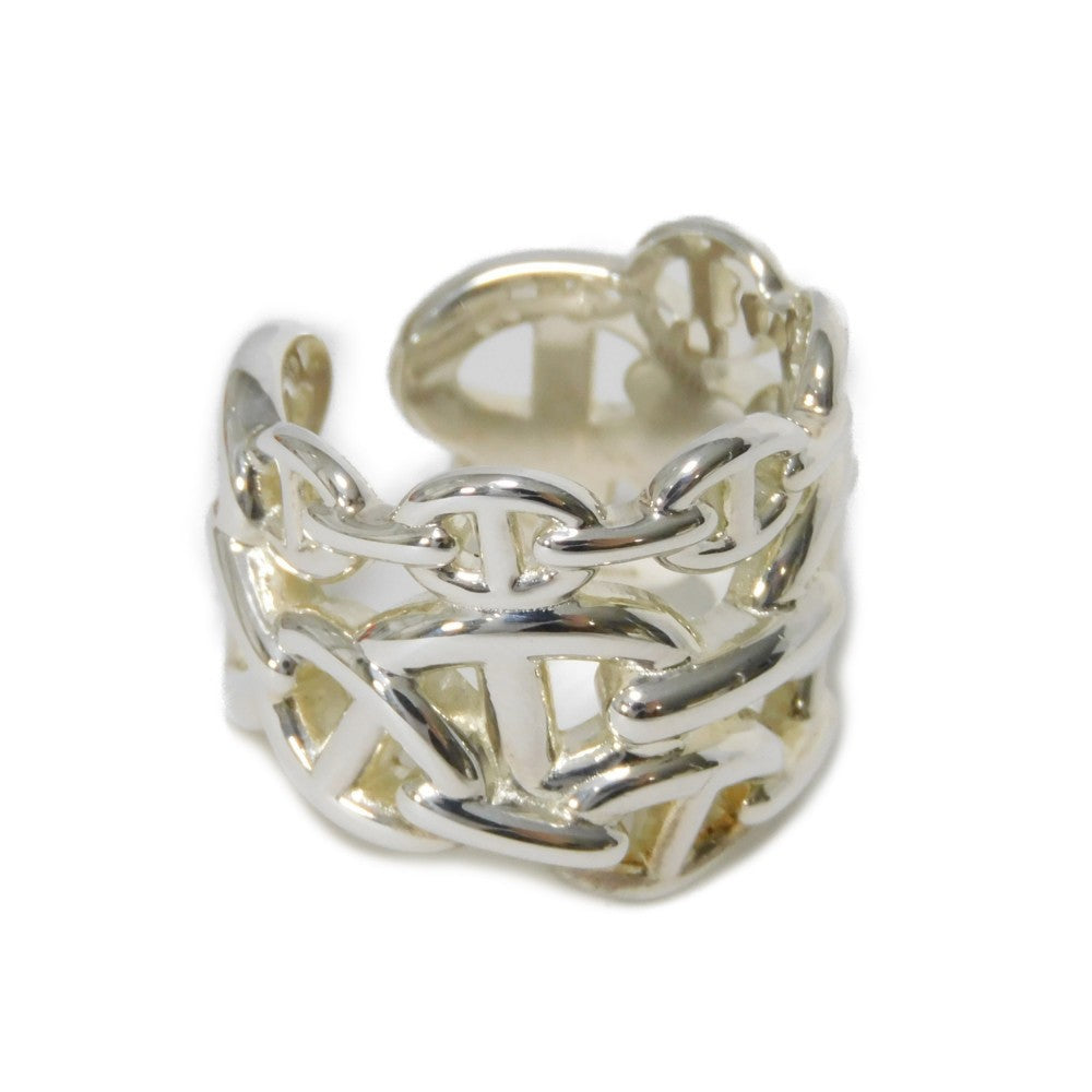HERMES Ring Ag925 Silver 53 Sterling Silver No. 13 Anchor Chain Chene Dunkle Enchane GM unisex(Unisex) Used