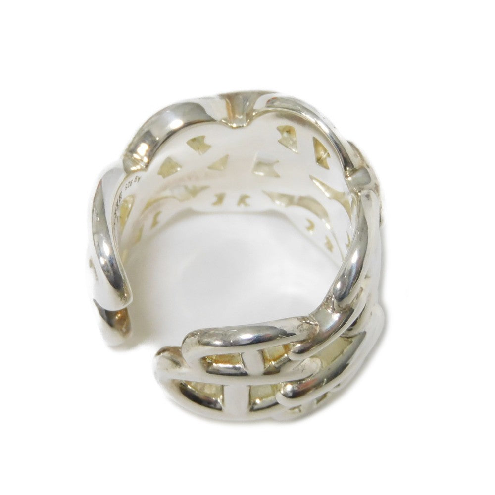 HERMES Ring Ag925 Silver 53 Sterling Silver No. 13 Anchor Chain Chene Dunkle Enchane GM unisex(Unisex) Used