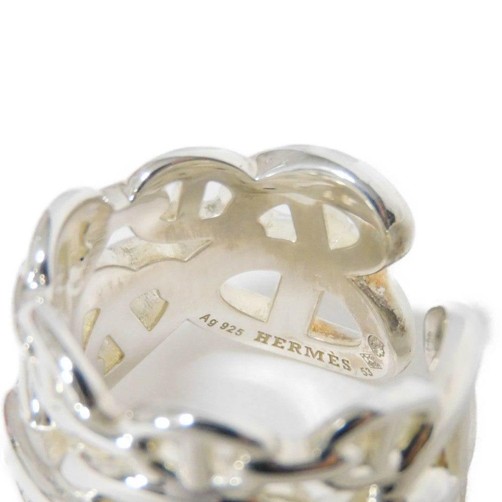 HERMES Ring Ag925 Silver 53 Sterling Silver No. 13 Anchor Chain Chene Dunkle Enchane GM unisex(Unisex) Used