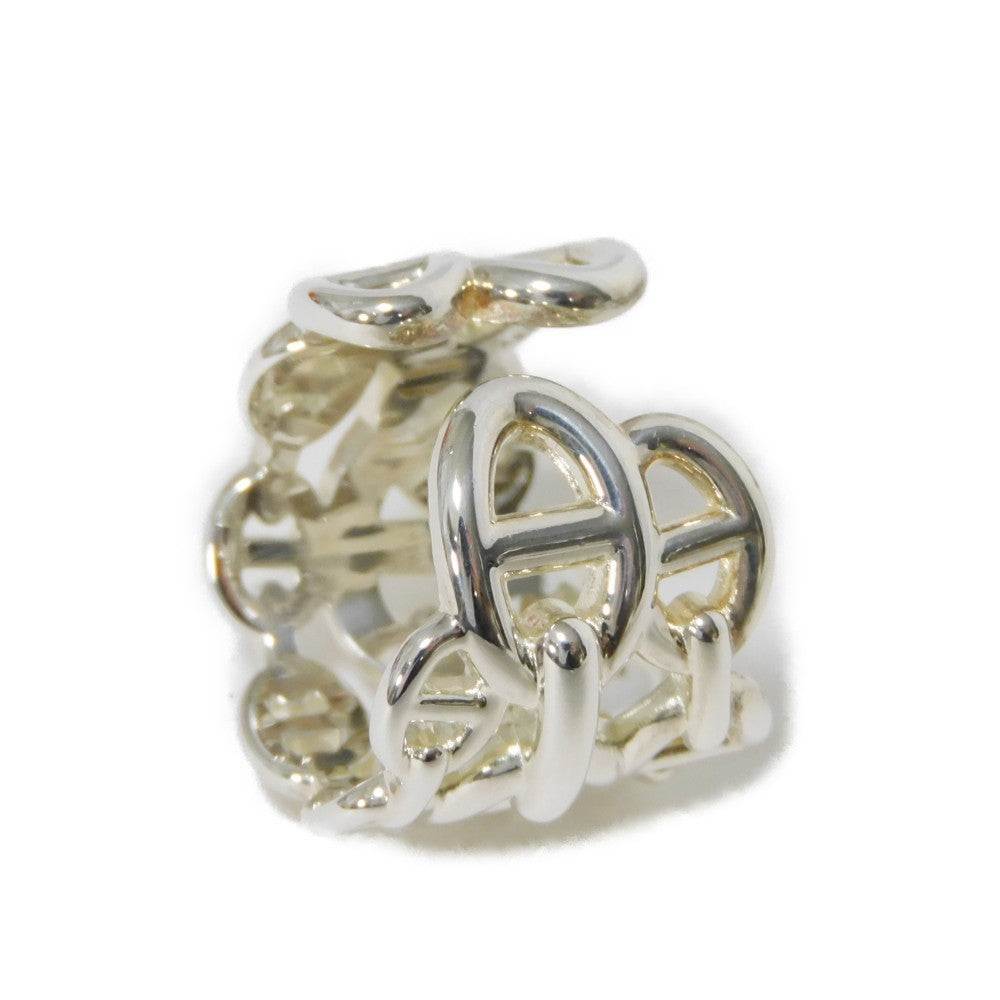 HERMES Ring Ag925 Silver 53 Sterling Silver No. 13 Anchor Chain Chene Dunkle Enchane GM unisex(Unisex) Used