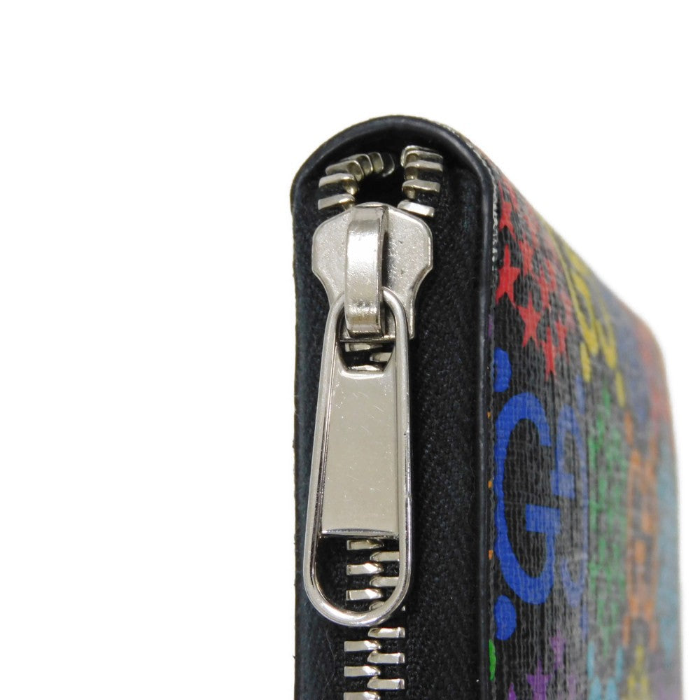 GUCCI Coin case 601095 H20BN 1058 GG psychedelic canvas x calf leather (embossed) multicolor Zip Around GG psychedelic compact zip around wallet mens Used