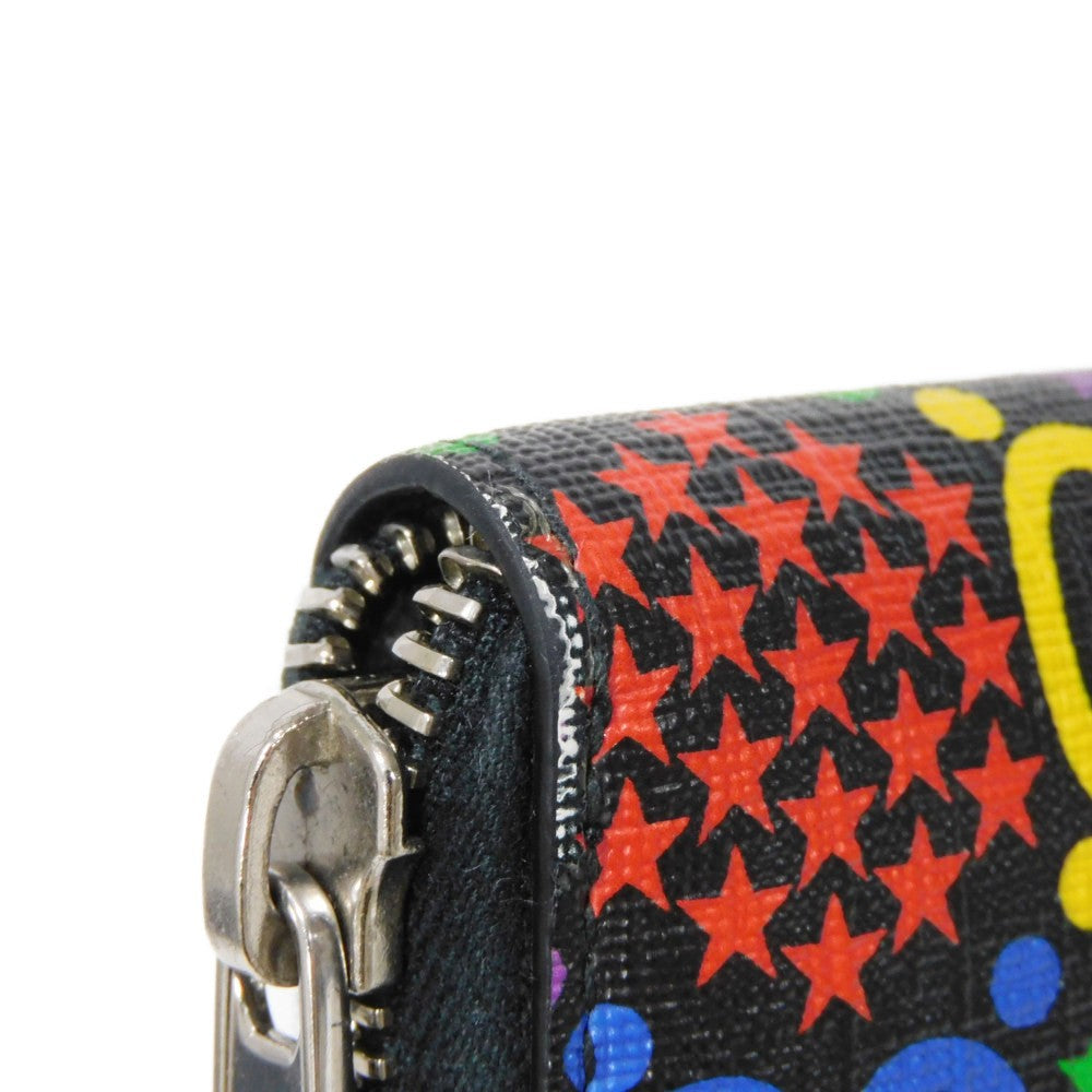 GUCCI Coin case 601095 H20BN 1058 GG psychedelic canvas x calf leather (embossed) multicolor Zip Around GG psychedelic compact zip around wallet mens Used