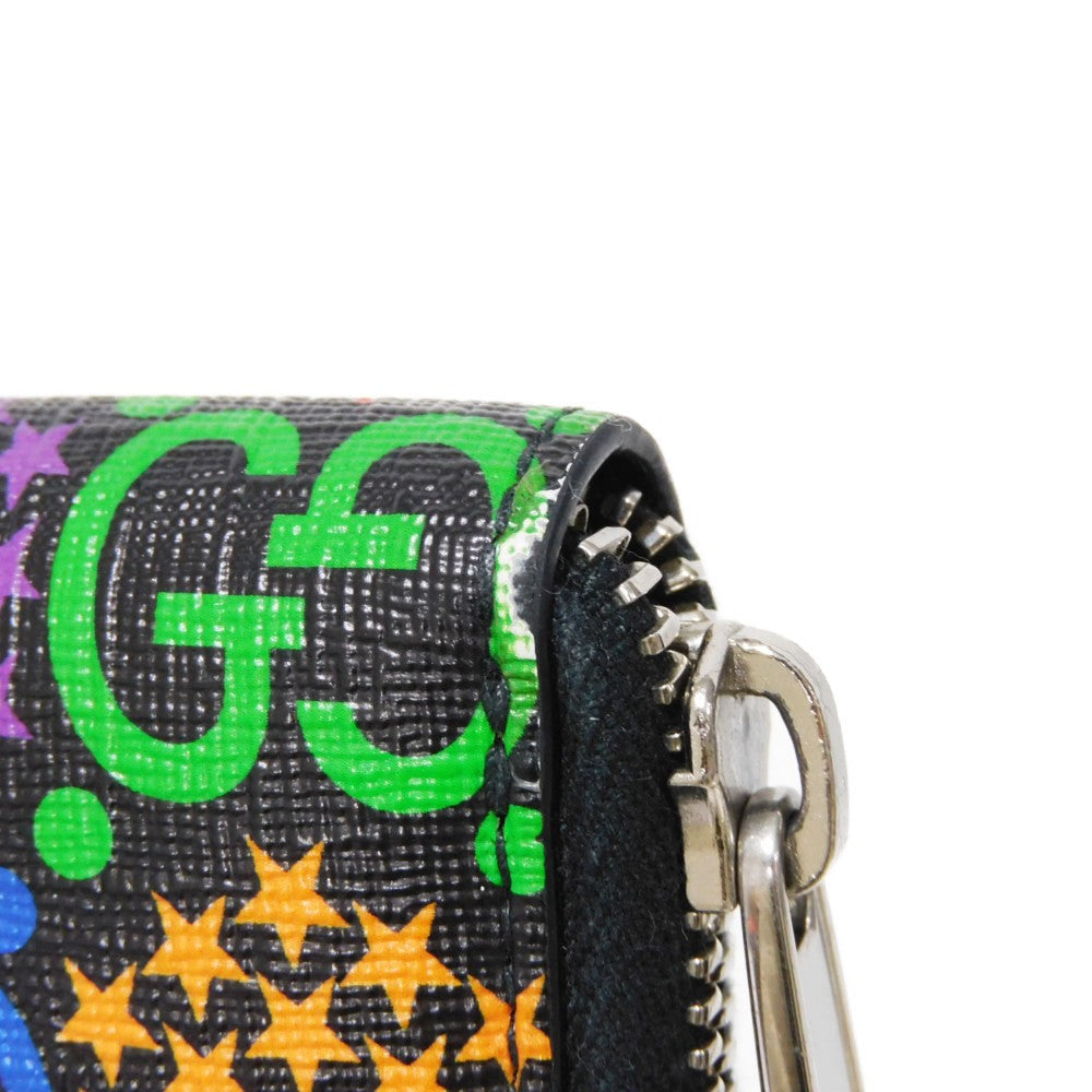GUCCI Coin case 601095 H20BN 1058 GG psychedelic canvas x calf leather (embossed) multicolor Zip Around GG psychedelic compact zip around wallet mens Used