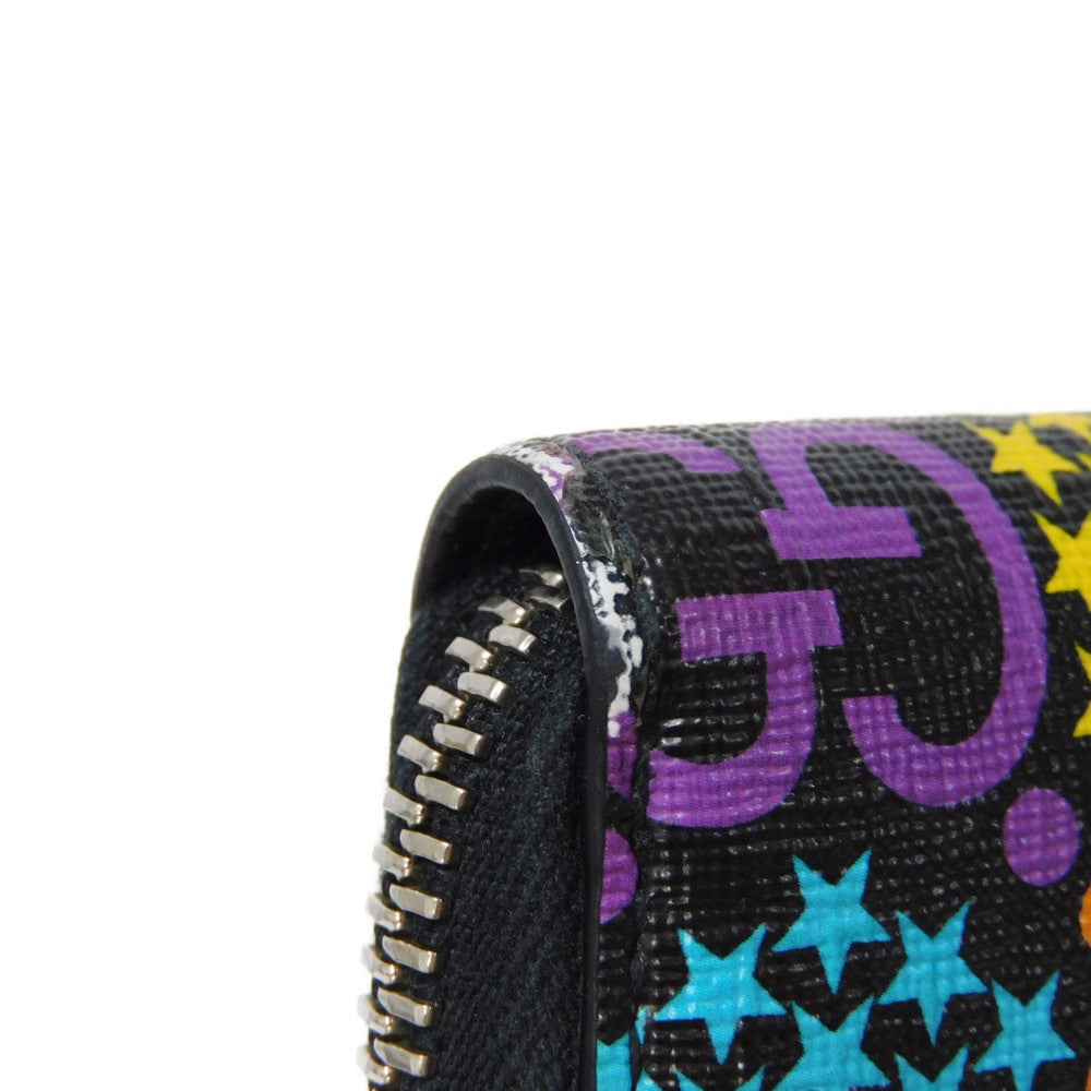 GUCCI Coin case 601095 H20BN 1058 GG psychedelic canvas x calf leather (embossed) multicolor Zip Around GG psychedelic compact zip around wallet mens Used