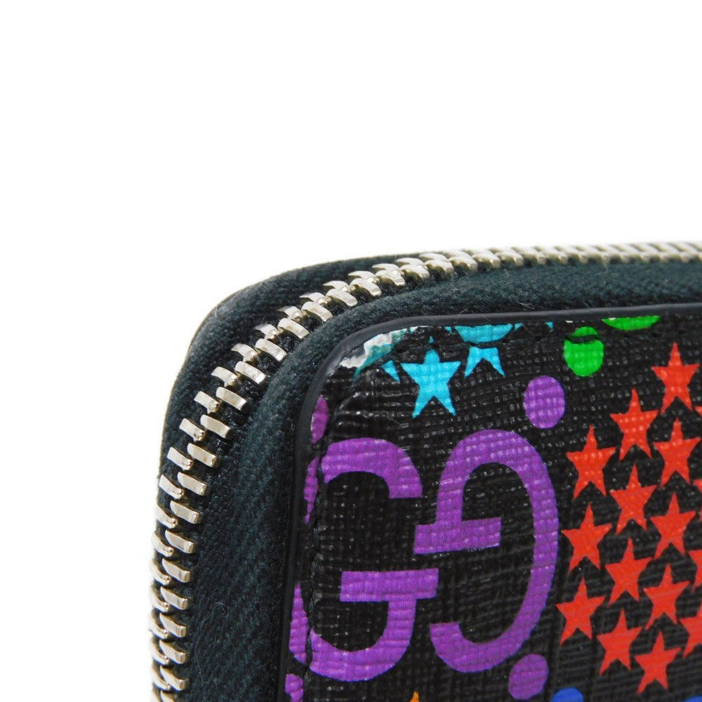 GUCCI Coin case 601095 H20BN 1058 GG psychedelic canvas x calf leather (embossed) multicolor Zip Around GG psychedelic compact zip around wallet mens Used