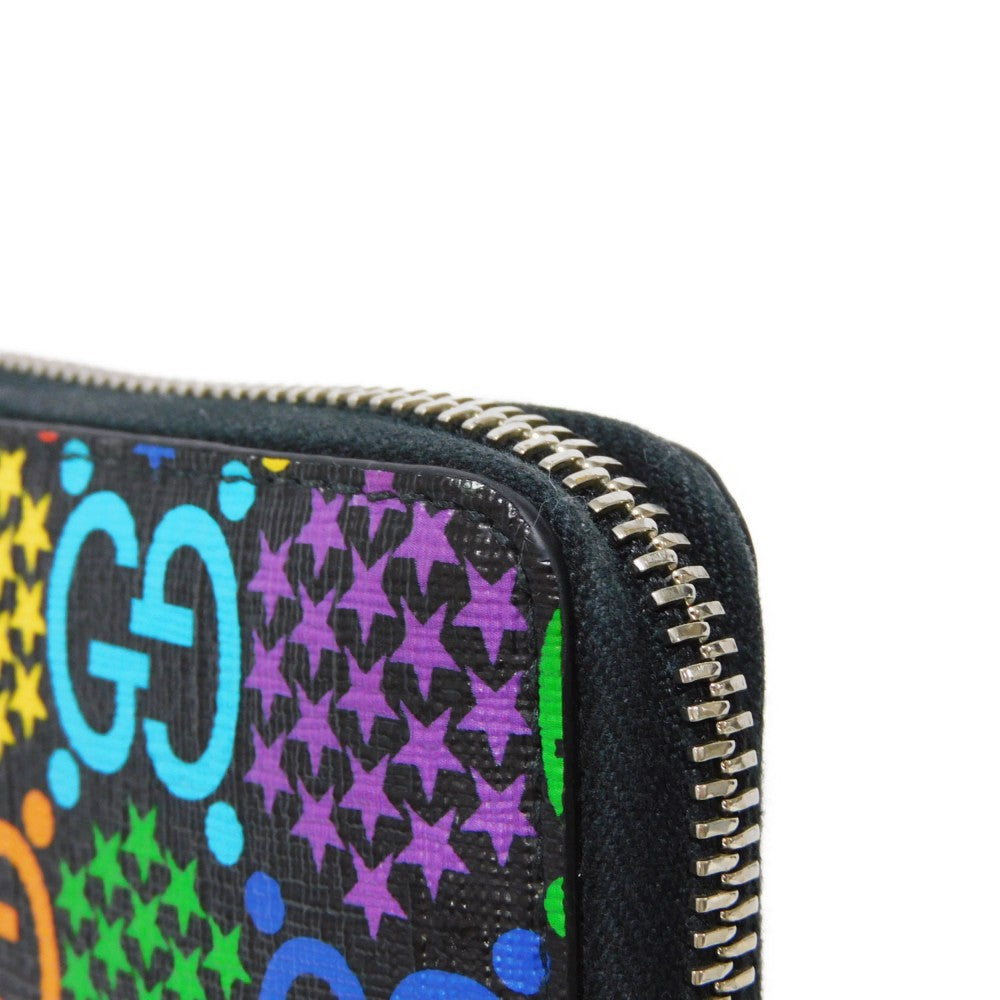 GUCCI Coin case 601095 H20BN 1058 GG psychedelic canvas x calf leather (embossed) multicolor Zip Around GG psychedelic compact zip around wallet mens Used