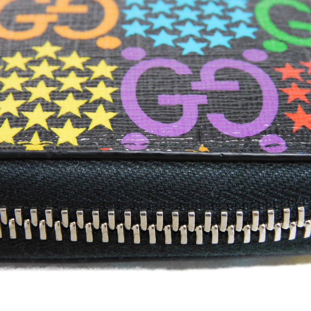 GUCCI Coin case 601095 H20BN 1058 GG psychedelic canvas x calf leather (embossed) multicolor Zip Around GG psychedelic compact zip around wallet mens Used
