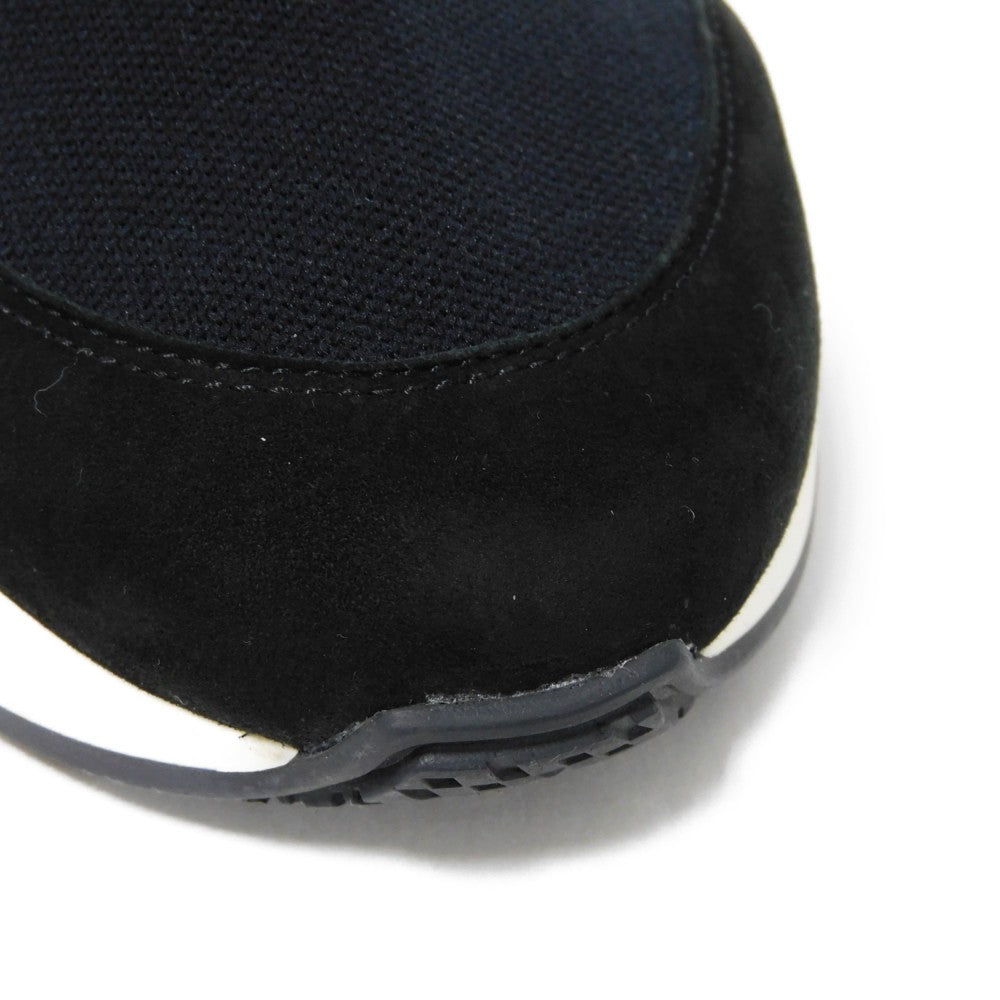 HERMES sneakers 182392Z fabric black 41 1/2 H Mark Knit Socks Calfskin 10.4" Logo embossing Tokyo Cross Trainer mens Used
