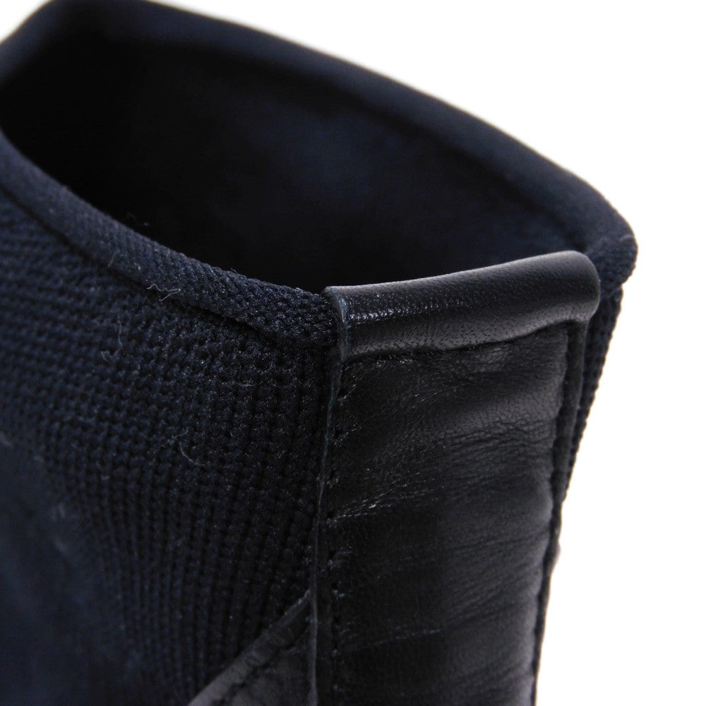 HERMES sneakers 182392Z fabric black 41 1/2 H Mark Knit Socks Calfskin 10.4" Logo embossing Tokyo Cross Trainer mens Used