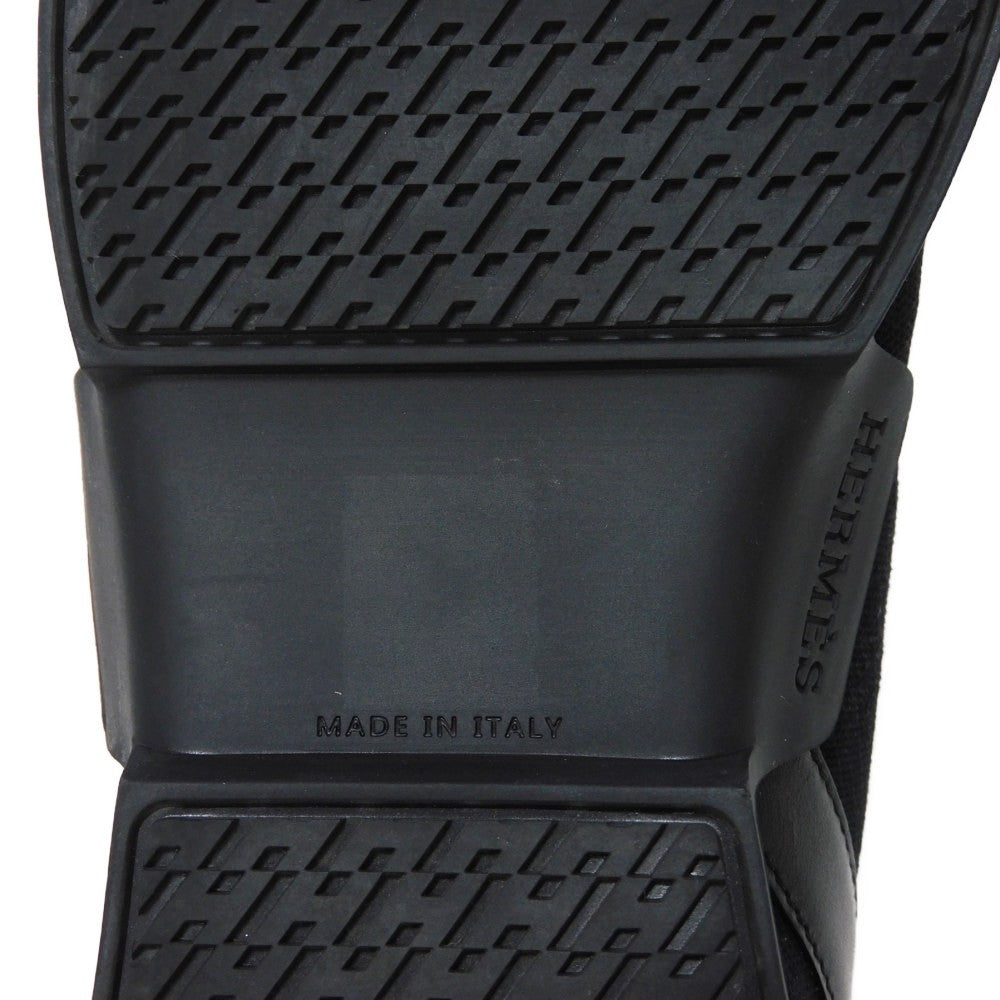 HERMES sneakers 182392Z fabric black 41 1/2 H Mark Knit Socks Calfskin 10.4" Logo embossing Tokyo Cross Trainer mens Used