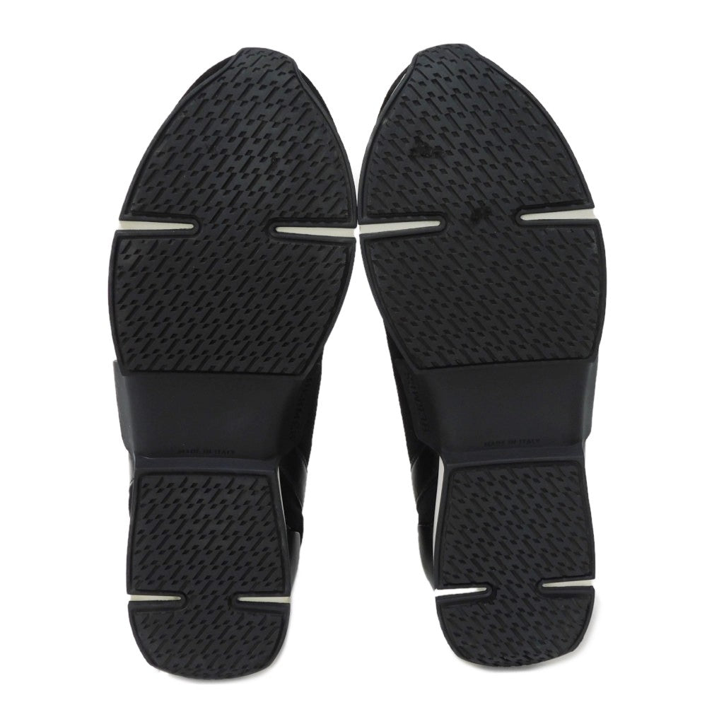 HERMES sneakers 182392Z fabric black 41 1/2 H Mark Knit Socks Calfskin 10.4" Logo embossing Tokyo Cross Trainer mens Used