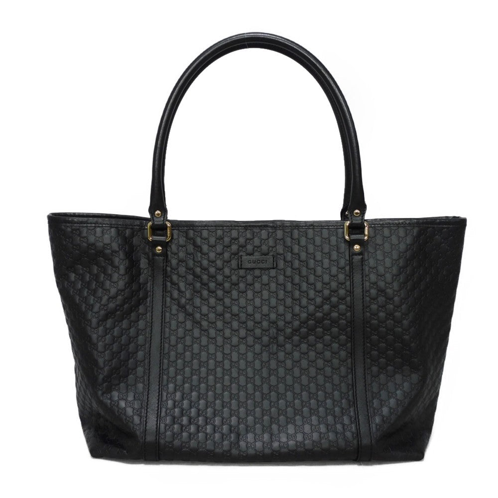 GUCCI Tote Bag 449647 BMJ1G 1000 GG striped leather black Micro GG Shima gucci sima tote
