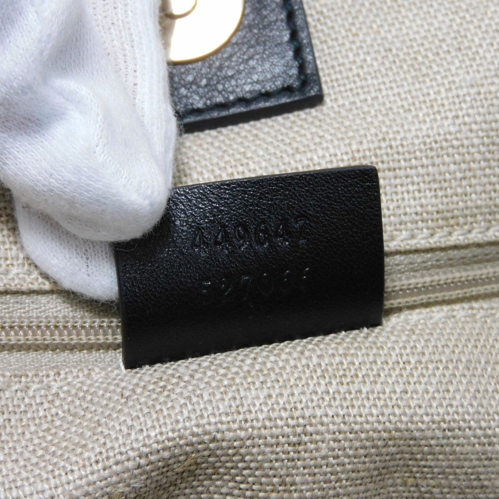 GUCCI Tote Bag 449647 BMJ1G 1000 GG striped leather black Micro GG Shima gucci sima tote