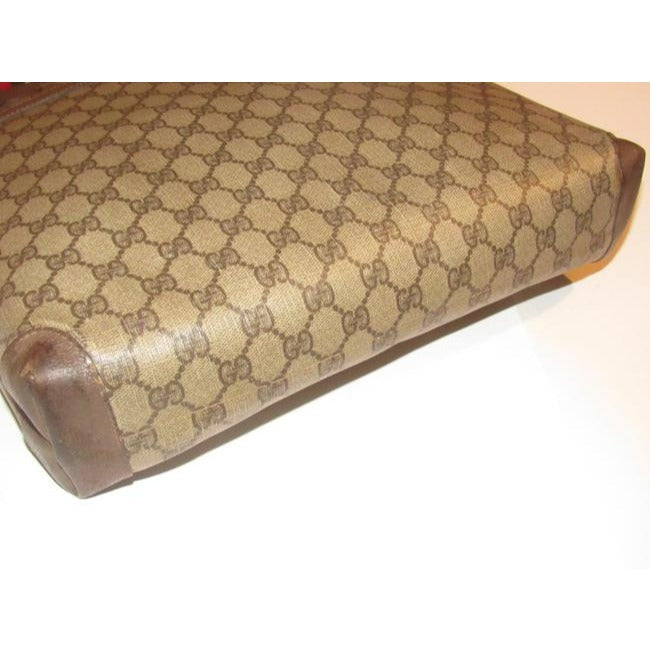 Gucci Vintage Pursesdesigner Purses Leather And Large G Logo Print Coated Canvas In Shades Of Brown