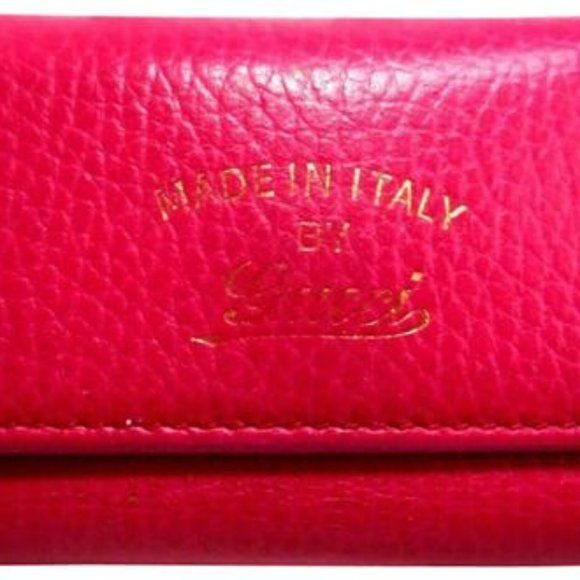 Gucci Hot Pink Leather Key Holders & Wallet