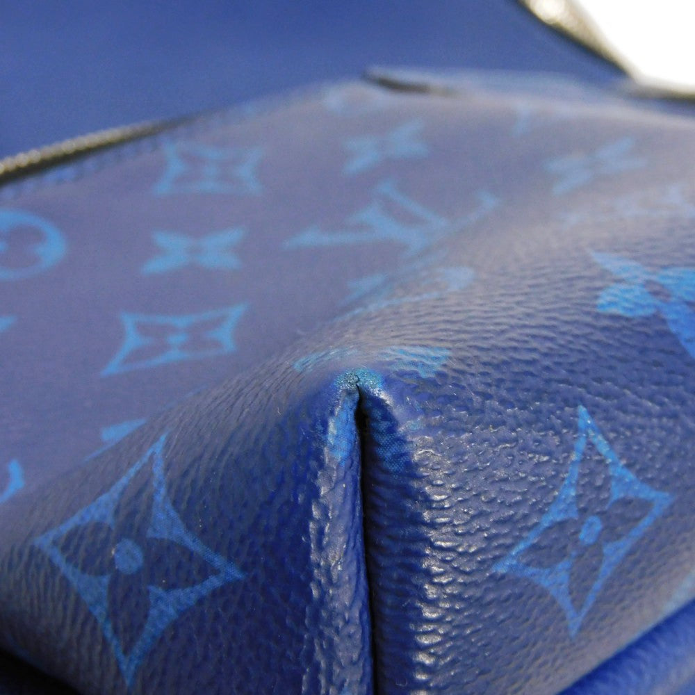LOUIS VUITTON Backpack M30229 Taiga leather x monogram canvas cobalt Taiga Lama Monogram Discovery PM