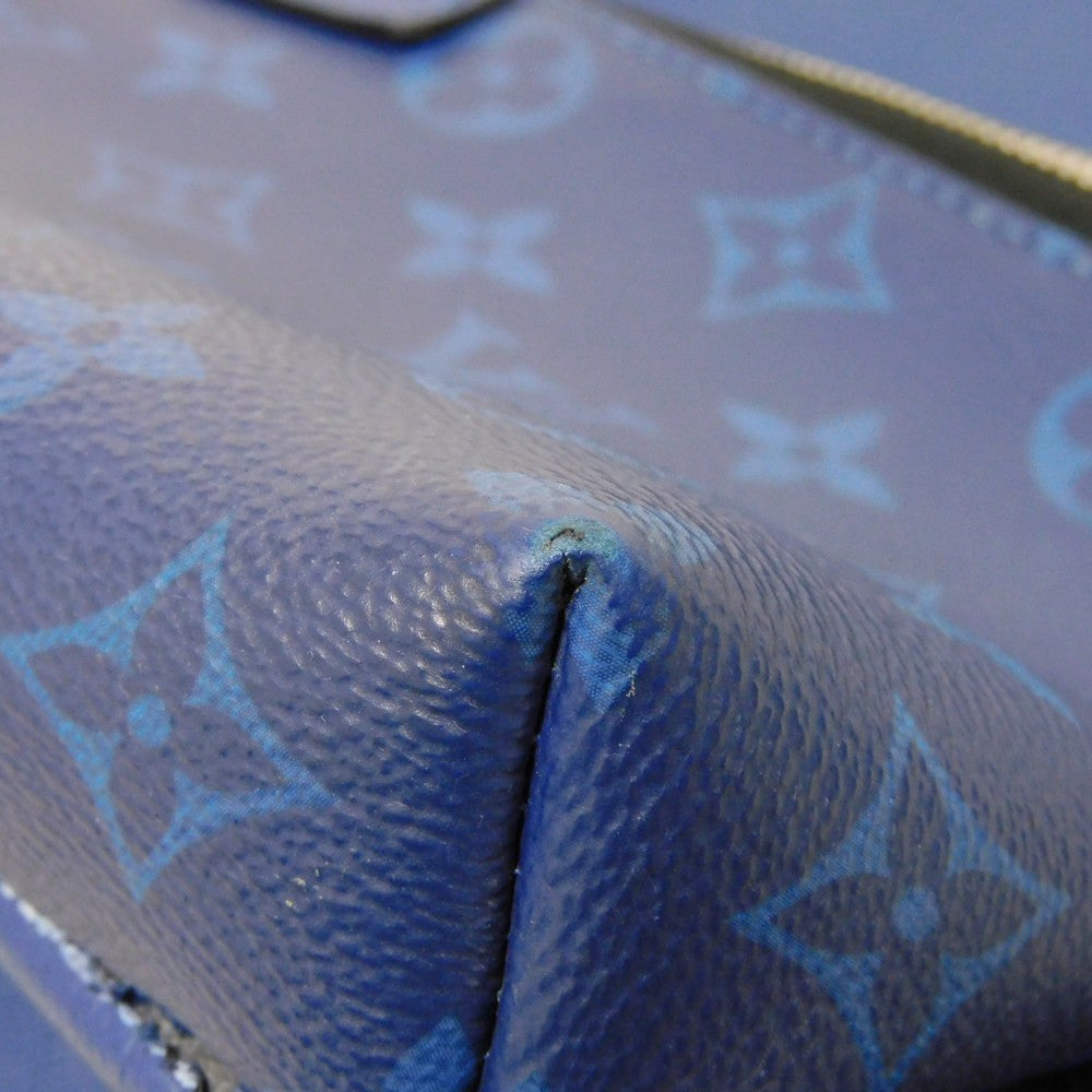 LOUIS VUITTON Backpack M30229 Taiga leather x monogram canvas cobalt Taiga Lama Monogram Discovery PM