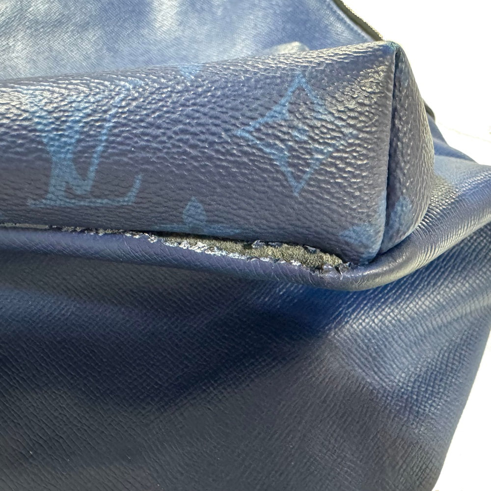 LOUIS VUITTON Backpack M30229 Taiga leather x monogram canvas cobalt Taiga Lama Monogram Discovery PM