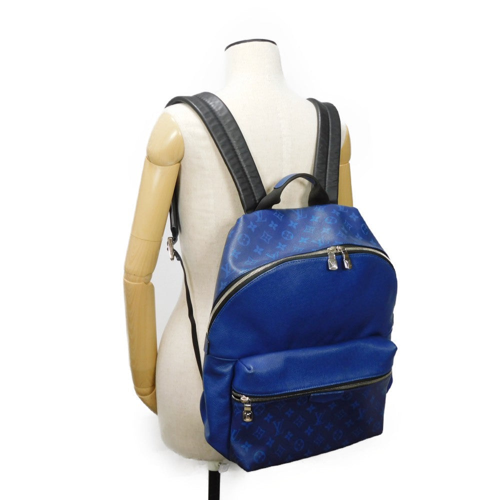 LOUIS VUITTON Backpack M30229 Taiga leather x monogram canvas cobalt Taiga Lama Monogram Discovery PM