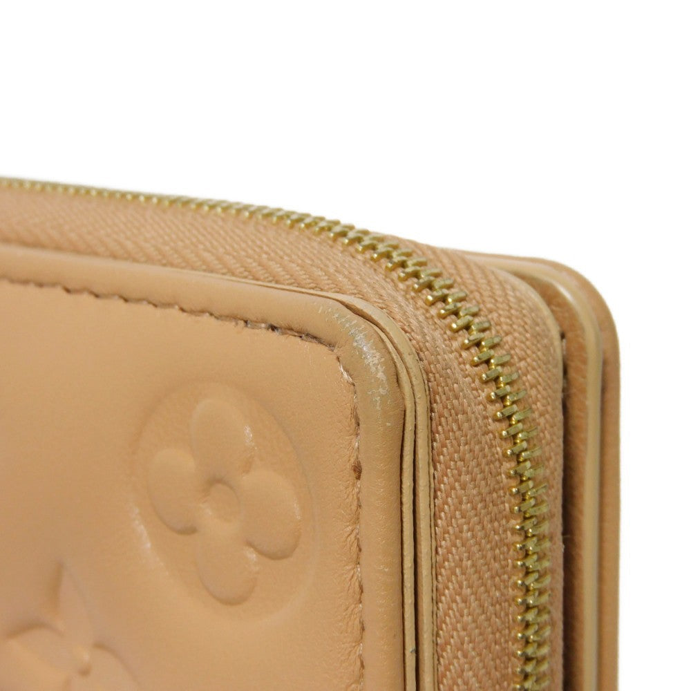 LOUIS VUITTON Bifold Wallet M81673 Lamb leather (monogram type push) x calf leather Camel Monogram emboss Portefeuille Lou