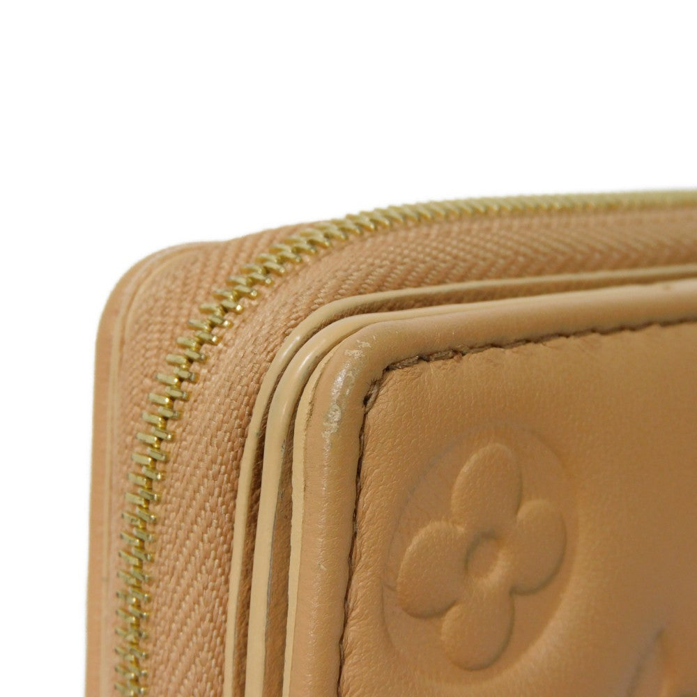 LOUIS VUITTON Bifold Wallet M81673 Lamb leather (monogram type push) x calf leather Camel Monogram emboss Portefeuille Lou