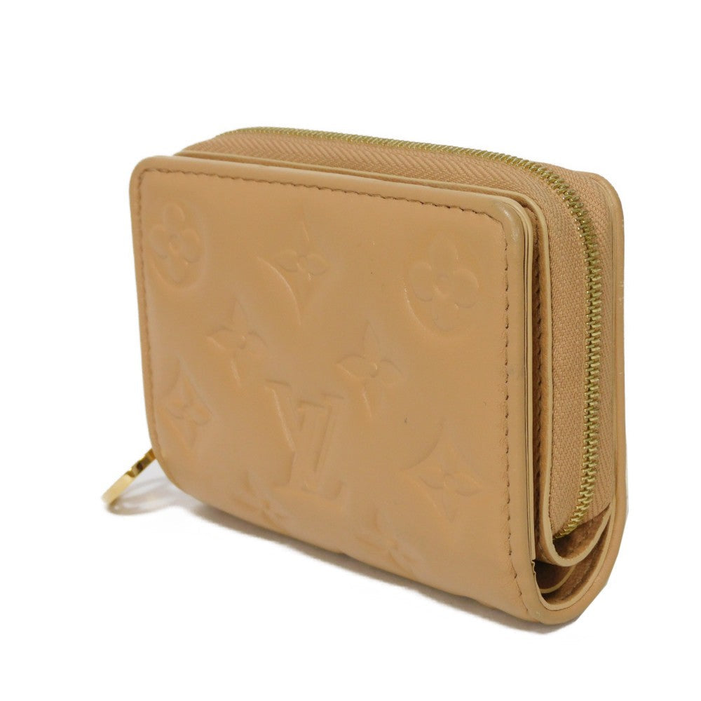 LOUIS VUITTON Bifold Wallet M81673 Lamb leather (monogram type push) x calf leather Camel Monogram emboss Portefeuille Lou