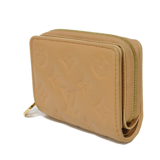 LOUIS VUITTON Bifold Wallet M81673 Lamb leather (monogram type push) x calf leather Camel Monogram emboss Portefeuille Lou