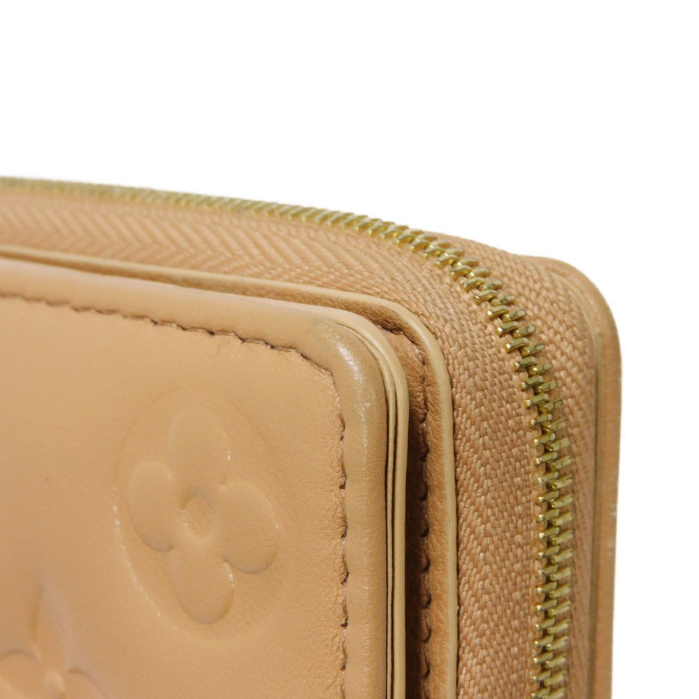 LOUIS VUITTON Bifold Wallet M81673 Lamb leather (monogram type push) x calf leather Camel Monogram emboss Portefeuille Lou