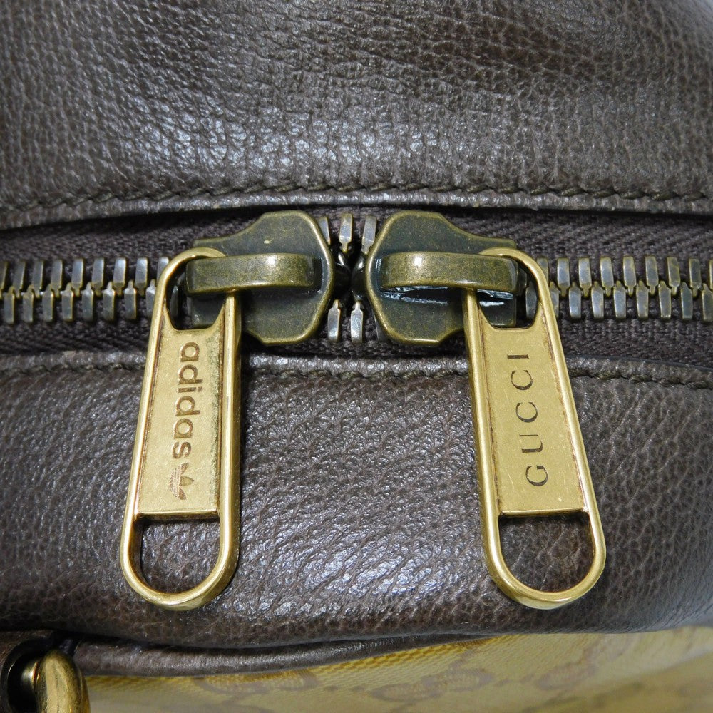 GUCCI Handbag 702387 UVSAT 7267 GG Crystal Canvas (Plastics finish) x Calf leather beige trefoil logo brown Adidas GG Crystal Mini Top Handle Bag unisex(Unisex) Used