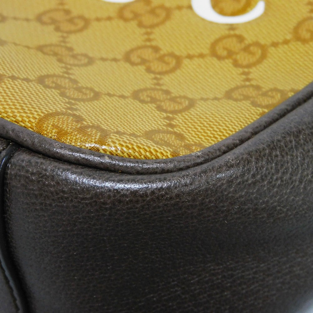 GUCCI Handbag 702387 UVSAT 7267 GG Crystal Canvas (Plastics finish) x Calf leather beige trefoil logo brown Adidas GG Crystal Mini Top Handle Bag unisex(Unisex) Used