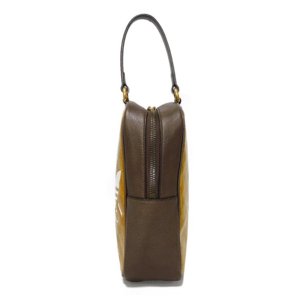 GUCCI Handbag 702387 UVSAT 7267 GG Crystal Canvas (Plastics finish) x Calf leather beige trefoil logo brown Adidas GG Crystal Mini Top Handle Bag unisex(Unisex) Used