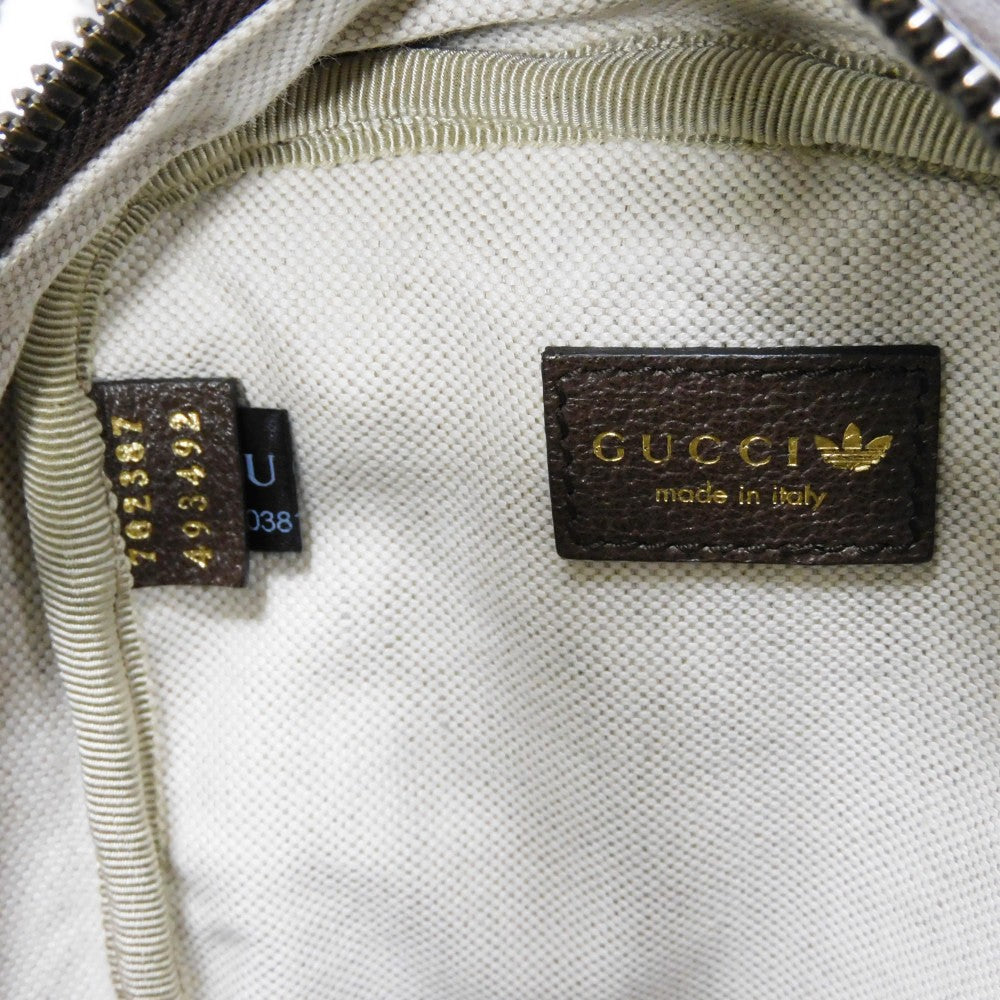 GUCCI Handbag 702387 UVSAT 7267 GG Crystal Canvas (Plastics finish) x Calf leather beige trefoil logo brown Adidas GG Crystal Mini Top Handle Bag unisex(Unisex) Used