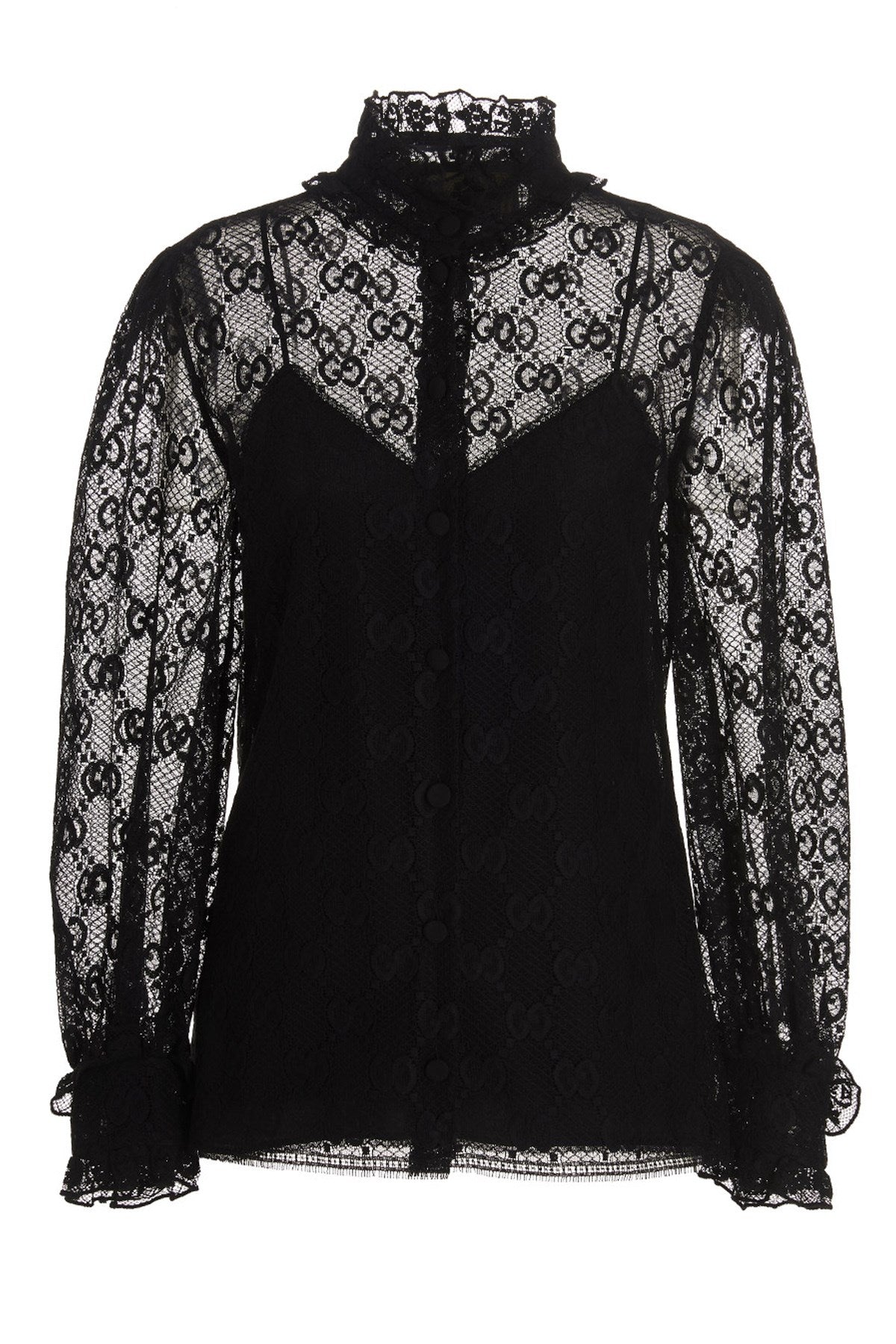 Gucci Women Gg Lace Shirt