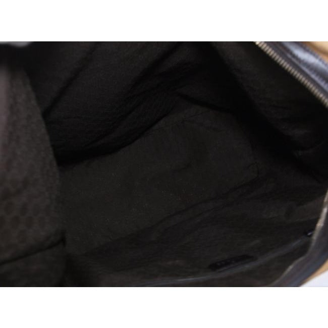 Gucci Vintage Brown And Gg Leather Hobo Bag
