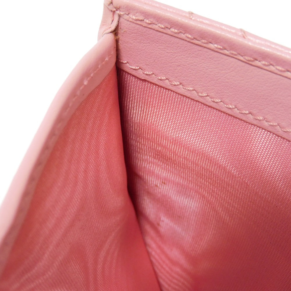 GUCCI Bifold Wallet 625693 DTD1T 5815 Calf leather Wild rose Chevron, in good condition GG Marmont Quilted Compact Chain Wallet Women Used
