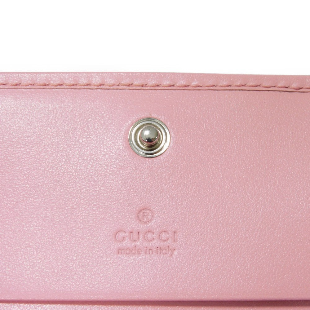 GUCCI Bifold Wallet 625693 DTD1T 5815 Calf leather Wild rose Chevron, in good condition GG Marmont Quilted Compact Chain Wallet Women Used