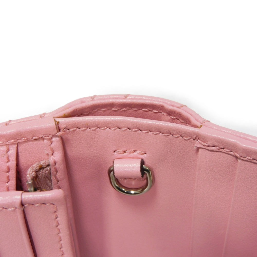 GUCCI Bifold Wallet 625693 DTD1T 5815 Calf leather Wild rose Chevron, in good condition GG Marmont Quilted Compact Chain Wallet Women Used