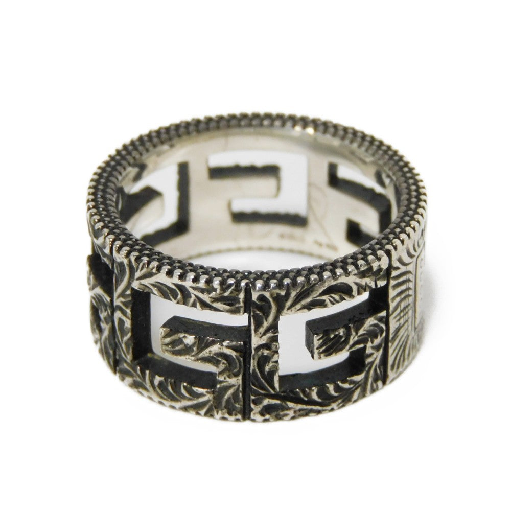 GUCCI Ring 551918 J8400 0811 Ag925 Silver (smoked) GG Square G
