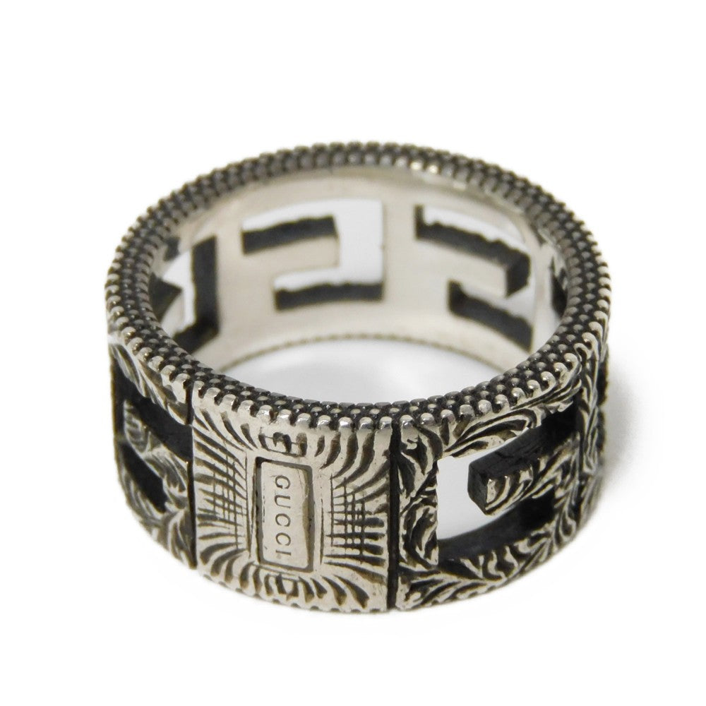GUCCI Ring 551918 J8400 0811 Ag925 Silver (smoked) GG Square G