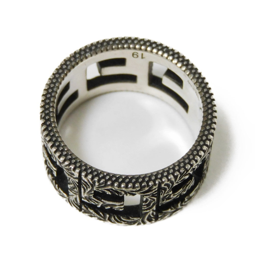 GUCCI Ring 551918 J8400 0811 Ag925 Silver (smoked) GG Square G