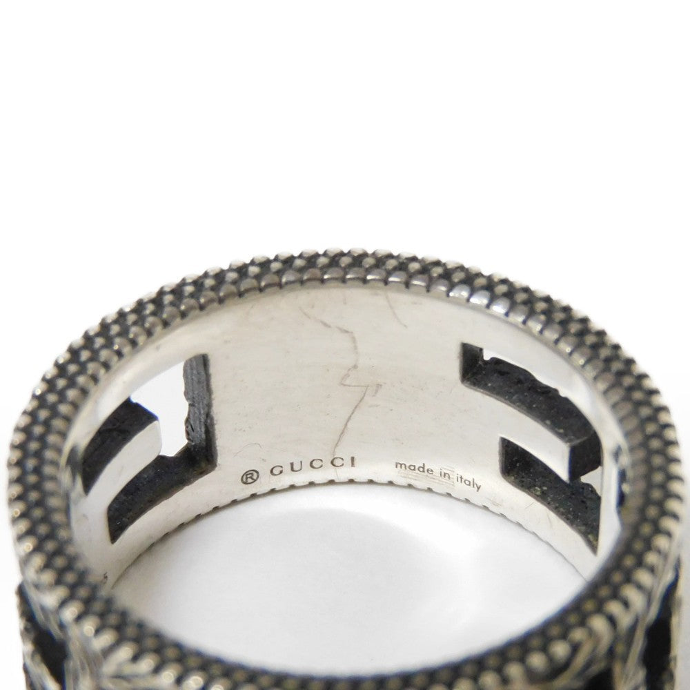 GUCCI Ring 551918 J8400 0811 Ag925 Silver (smoked) GG Square G