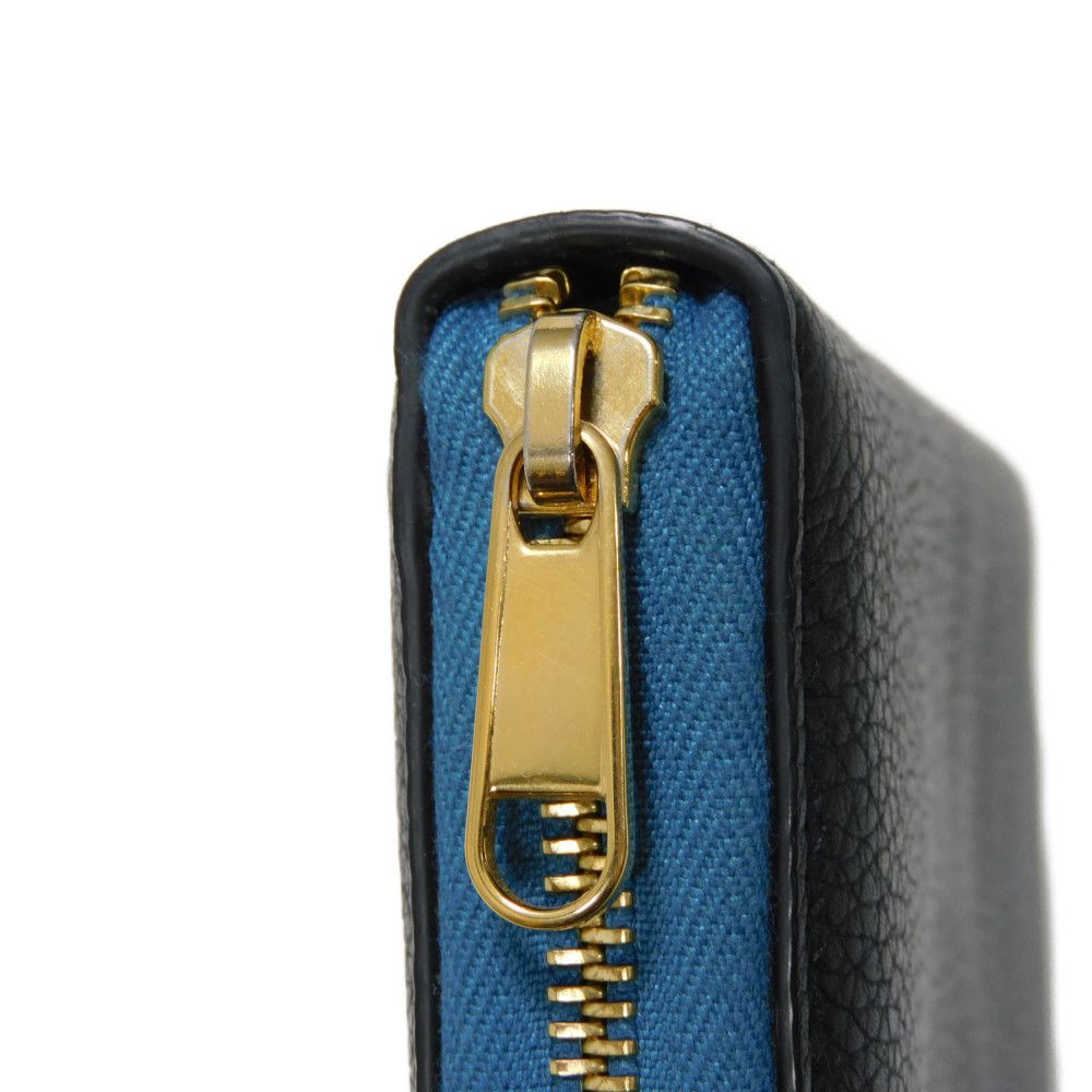 GUCCI Long Wallet Purse 658691 0E8IG 4432 Grain calf leather (embossed) black Logo embossing Zip around wallet