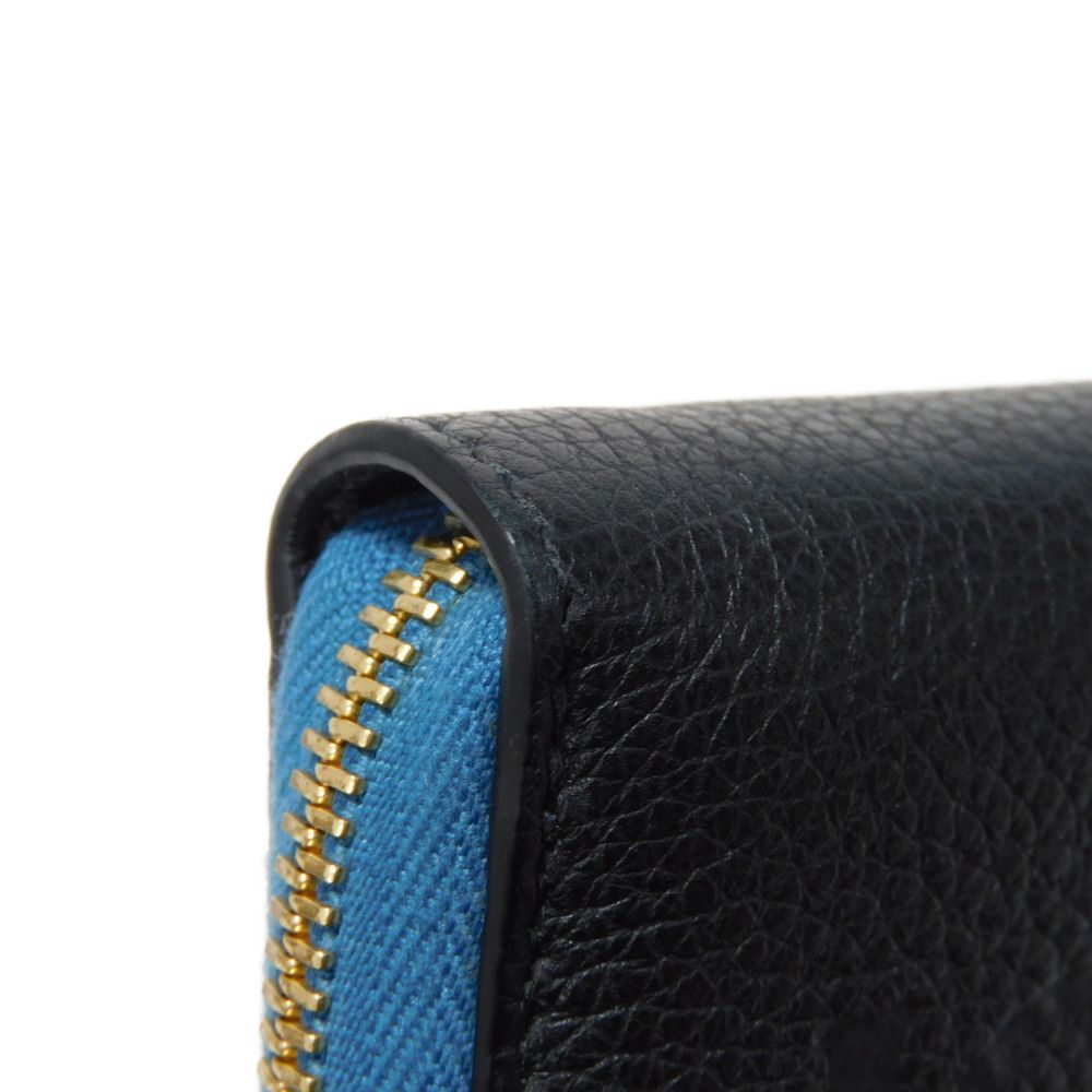 GUCCI Long Wallet Purse 658691 0E8IG 4432 Grain calf leather (embossed) black Logo embossing Zip around wallet
