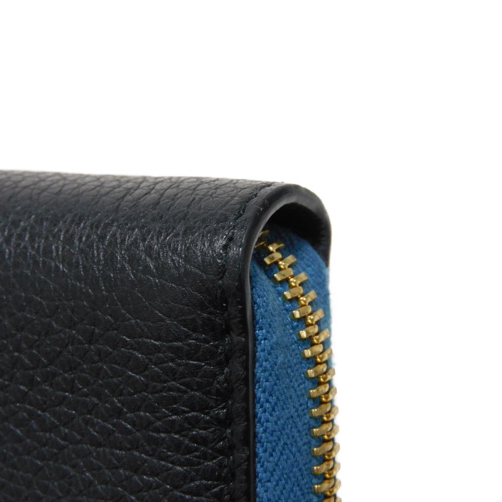 GUCCI Long Wallet Purse 658691 0E8IG 4432 Grain calf leather (embossed) black Logo embossing Zip around wallet