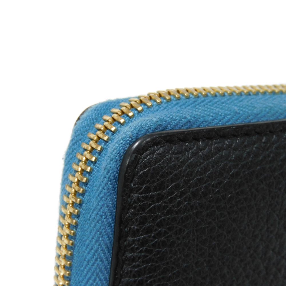 GUCCI Long Wallet Purse 658691 0E8IG 4432 Grain calf leather (embossed) black Logo embossing Zip around wallet