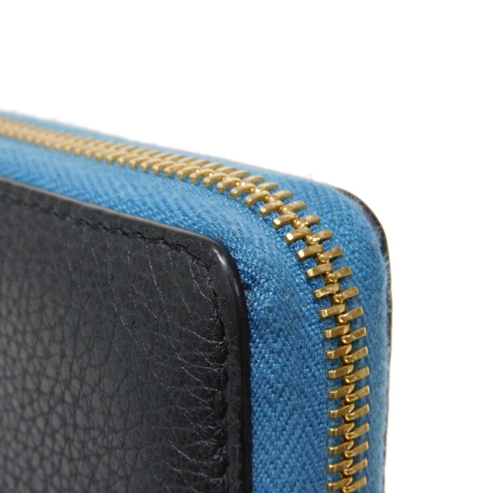 GUCCI Long Wallet Purse 658691 0E8IG 4432 Grain calf leather (embossed) black Logo embossing Zip around wallet