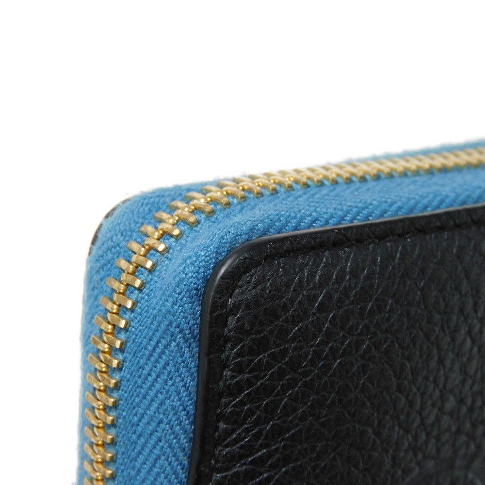 GUCCI Long Wallet Purse 658691 0E8IG 4432 Grain calf leather (embossed) black Logo embossing Zip around wallet