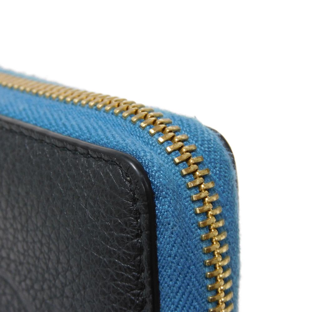 GUCCI Long Wallet Purse 658691 0E8IG 4432 Grain calf leather (embossed) black Logo embossing Zip around wallet