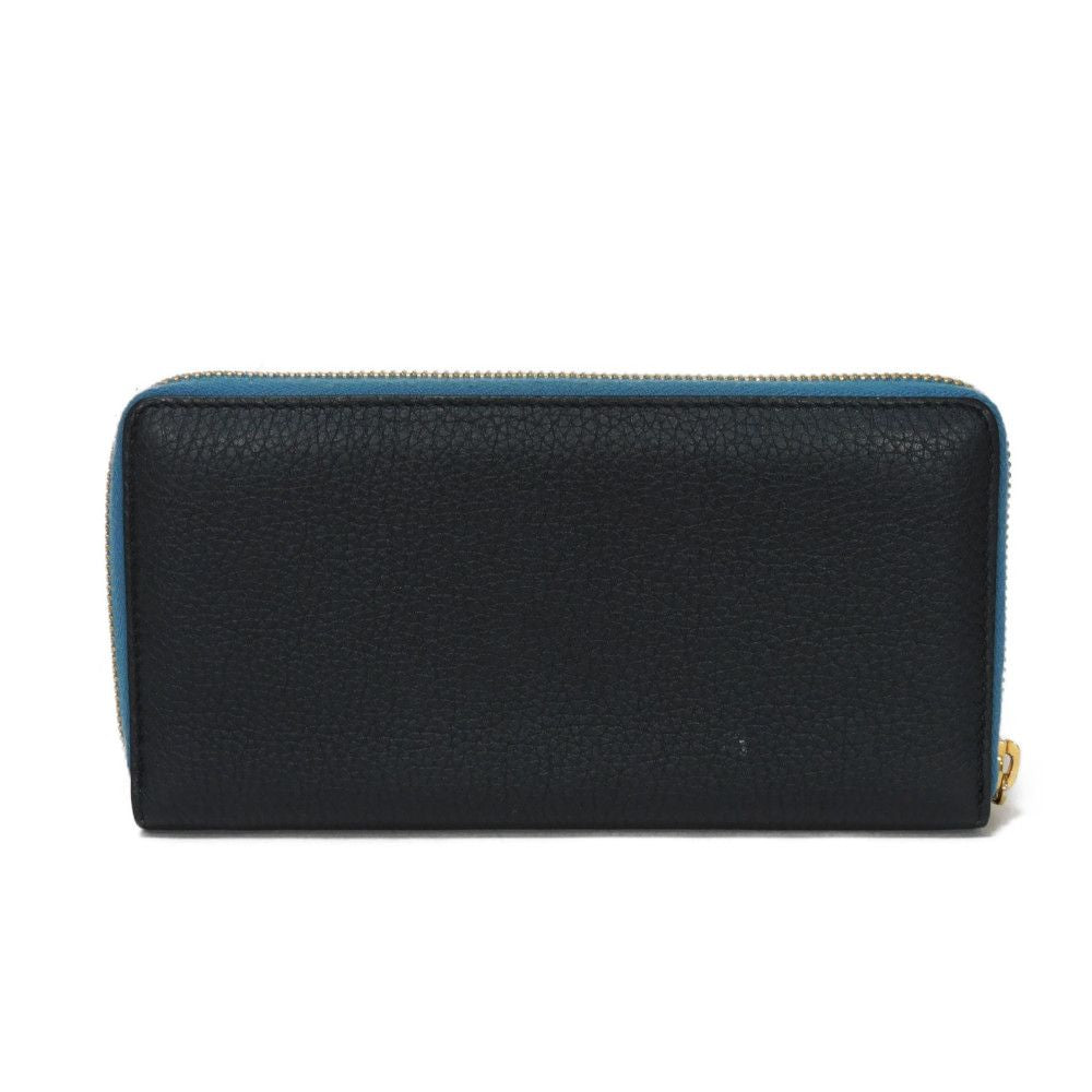 GUCCI Long Wallet Purse 658691 0E8IG 4432 Grain calf leather (embossed) black Logo embossing Zip around wallet