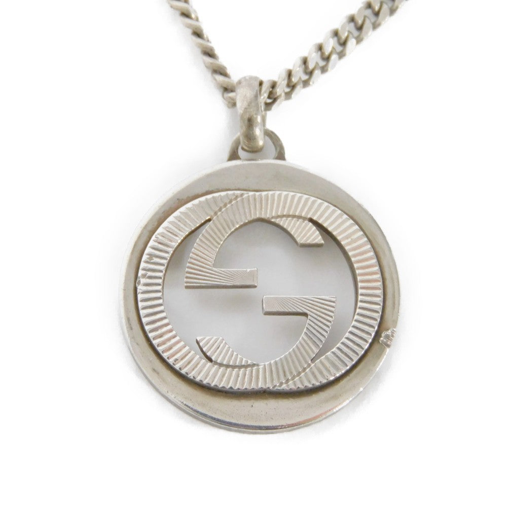 GUCCI Necklace 246490 J8400 8106 Ag925 Silver GG Interlocking G mens Secondhand
